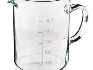 Vārglāze ar rokturi, karstumizturīga borsilikāta (zema forma; 250/600/1000 ml)